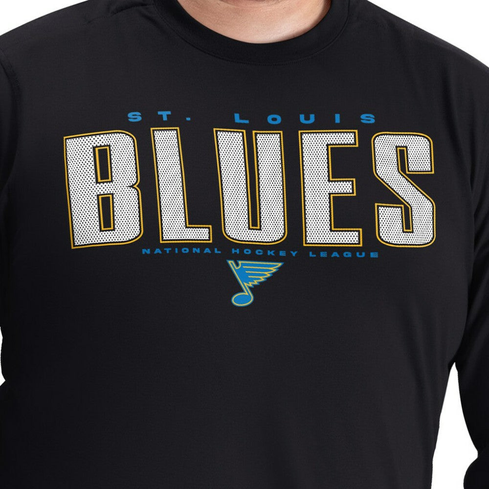 NHL Black St. Louis Blues G-III Sports by Carl Banks Adaptive Mesh Effect Long Sleeve T-Shirt