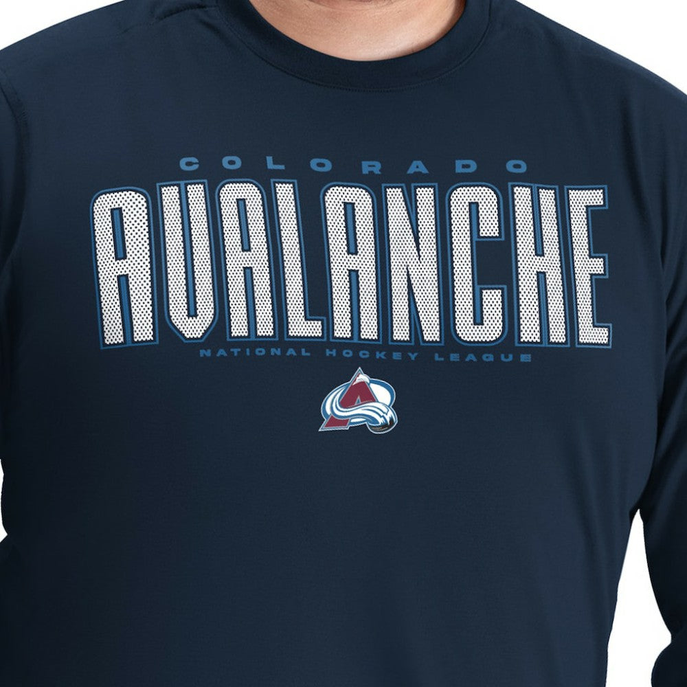 NHL Navy Colorado Avalanche G-III Sports by Carl Banks Adaptive Mesh Effect Long Sleeve T-Shirt