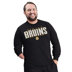 NHL Black Boston Bruins G-III Sports by Carl Banks Adaptive Mesh Effect Long Sleeve T-Shirt