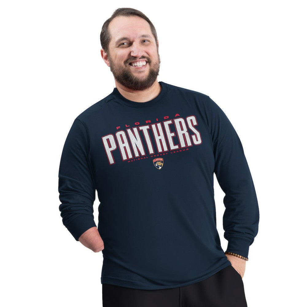 NHL Navy Florida Panthers G-III Sports by Carl Banks Adaptive Mesh Effect Long Sleeve T-Shirt
