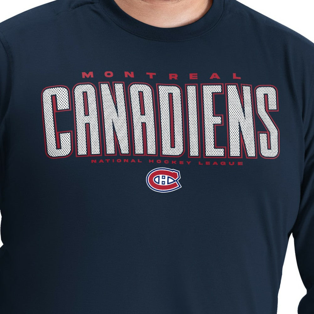 NHL Navy Montreal Canadiens G-III Sports by Carl Banks Adaptive Mesh Effect Long Sleeve T-Shirt