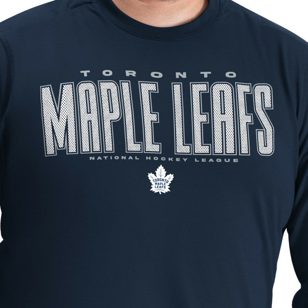 NHL Blue Toronto Maple Leafs G-III Sports by Carl Banks Adaptive Mesh Effect Long Sleeve T-Shirt