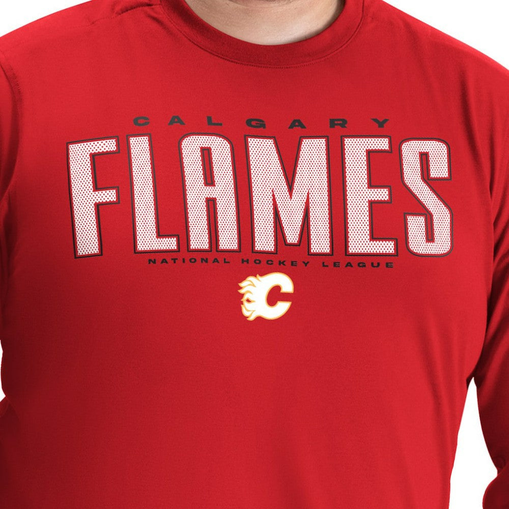 NHL Red Calgary Flames G-III Sports by Carl Banks Adaptive Mesh Effect Long Sleeve T-Shirt