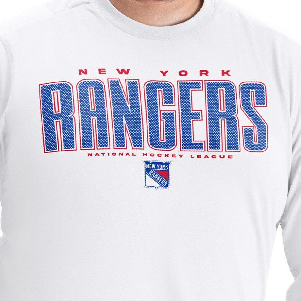 NHL White New York Rangers G-III Sports by Carl Banks Adaptive Mesh Effect Long Sleeve T-Shirt