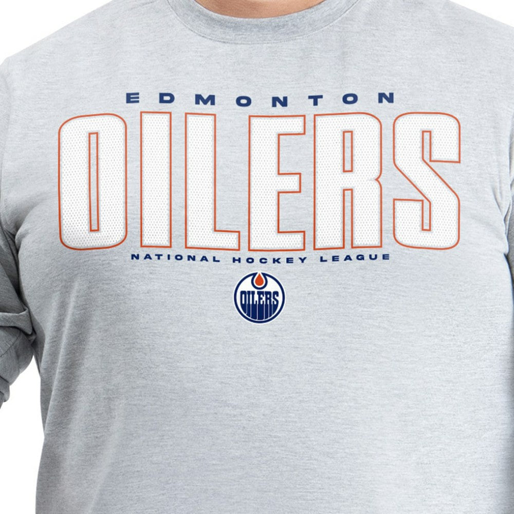 NHL Gray Edmonton Oilers G-III Sports by Carl Banks Adaptive Mesh Effect Long Sleeve T-Shirt
