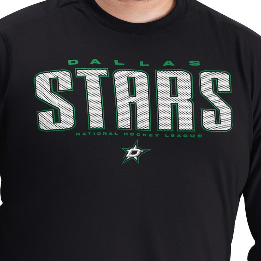 NHL Black Dallas Stars G-III Sports by Carl Banks Adaptive Mesh Effect Long Sleeve T-Shirt