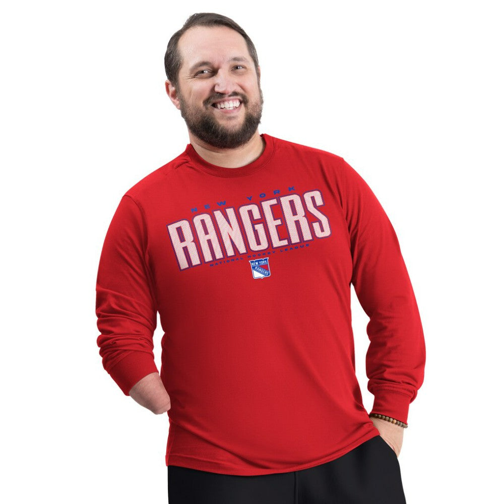 NHL Red New York Rangers G-III Sports by Carl Banks Adaptive Mesh Effect Long Sleeve T-Shirt