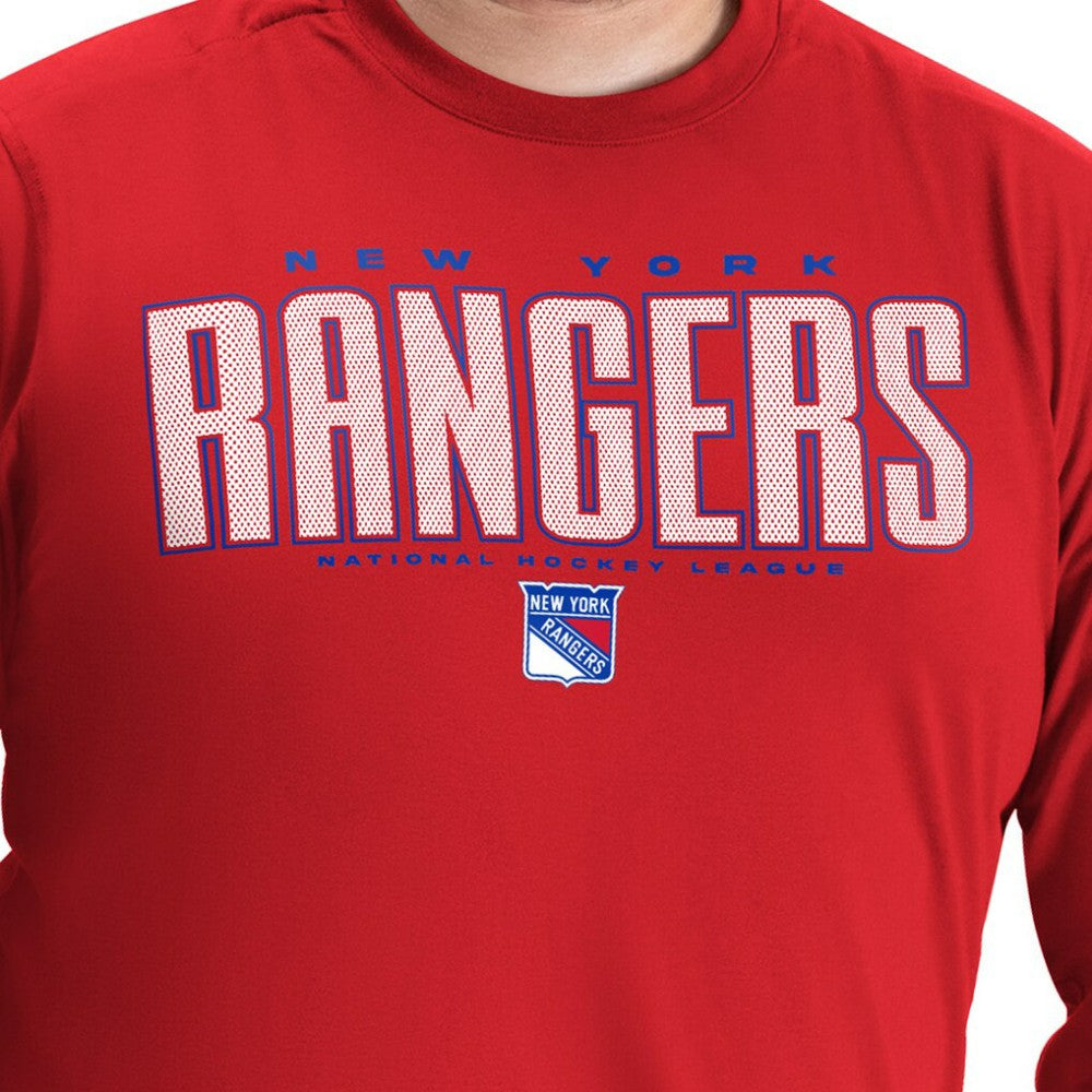 NHL Red New York Rangers G-III Sports by Carl Banks Adaptive Mesh Effect Long Sleeve T-Shirt