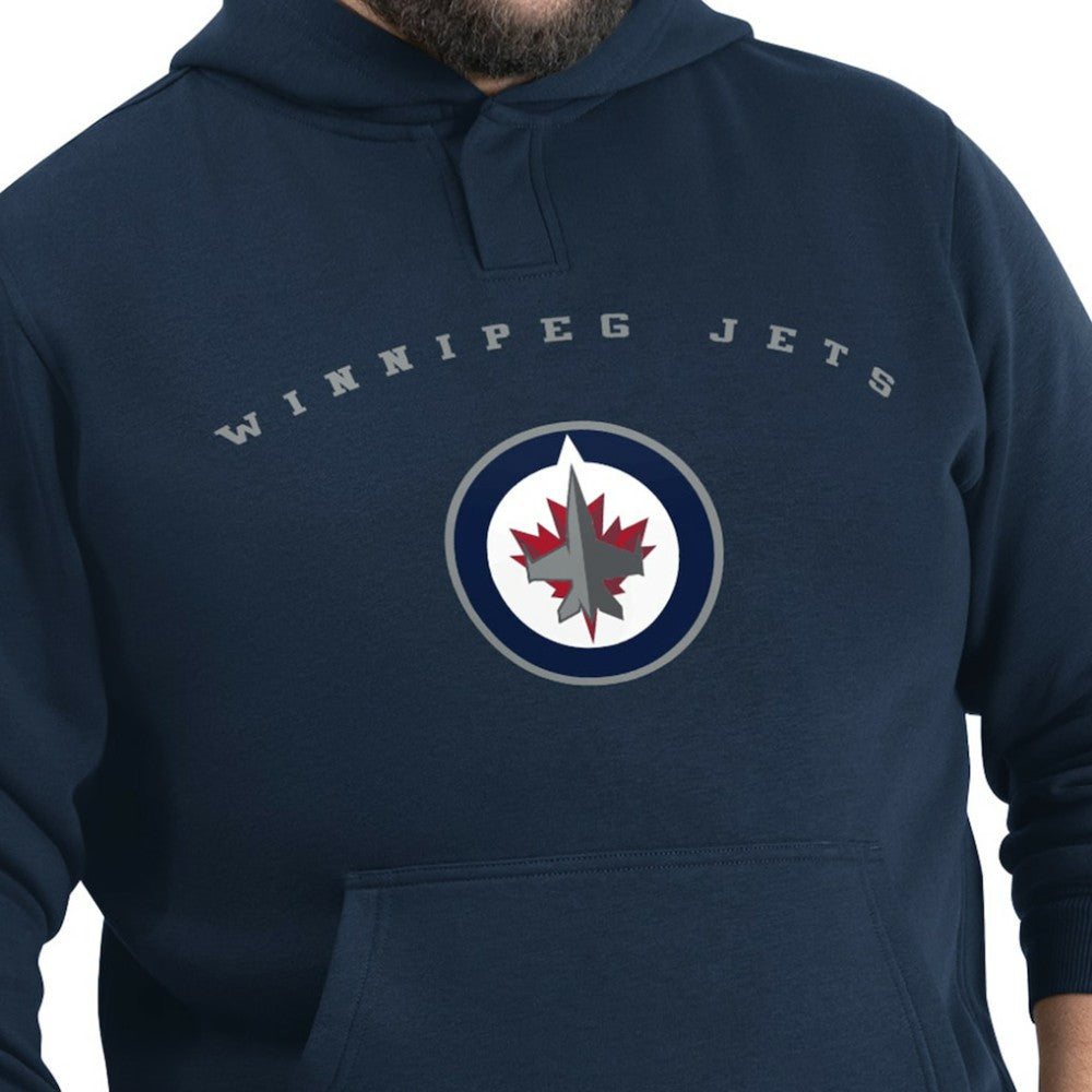 NHL Navy Winnipeg Jets G-III Sports by Carl Banks Adaptive Classic Team Arc Fleece Hoodie