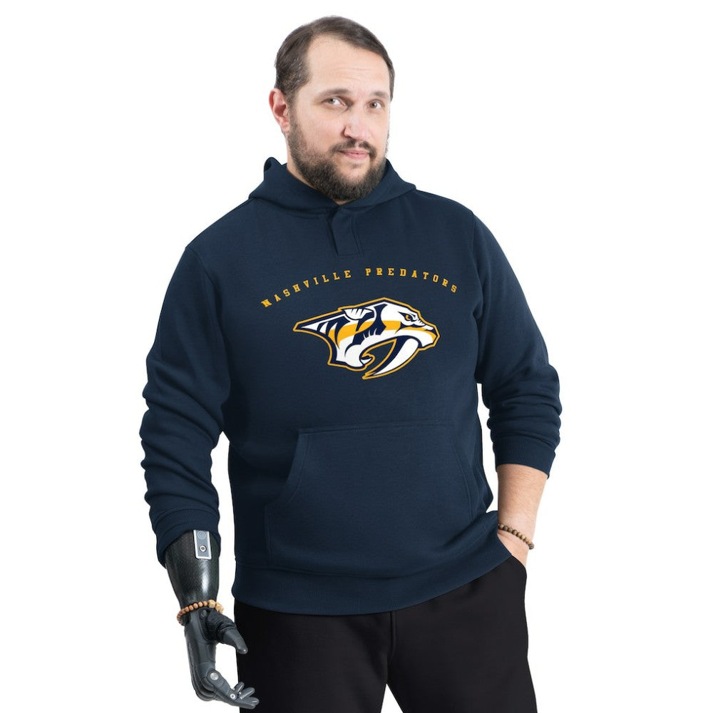 NHL Navy Nashville Predators G-III Sports by Carl Banks Adaptive Classic Team Arc Fleece Hoodie