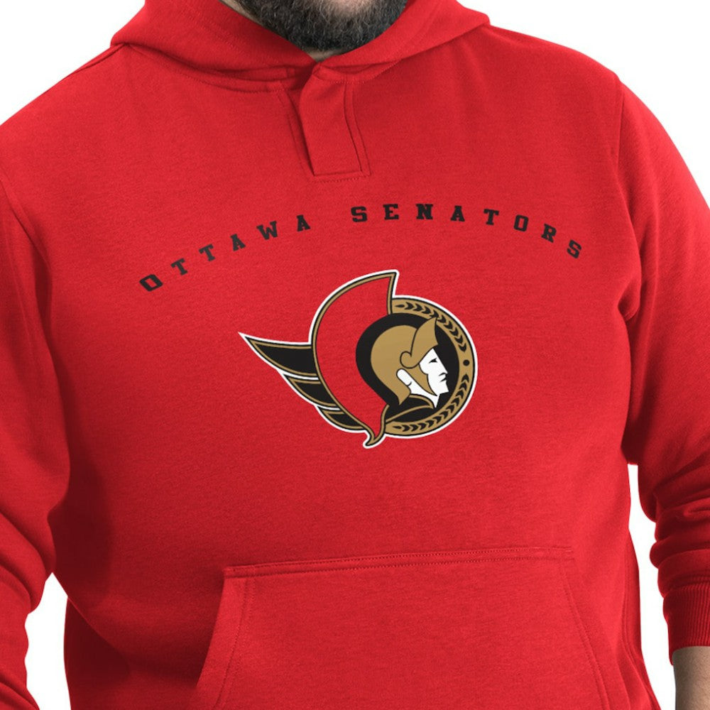 NHL Red Ottawa Senators G-III Sports by Carl Banks Adaptive Classic Team Arc Fleece Hoodie