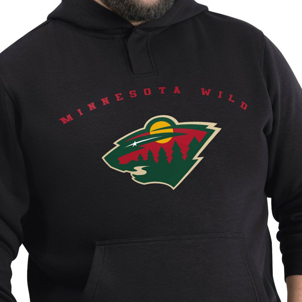 NHL Black Minnesota Wild G-III Sports by Carl Banks Adaptive Classic Team Arc Fleece Hoodie