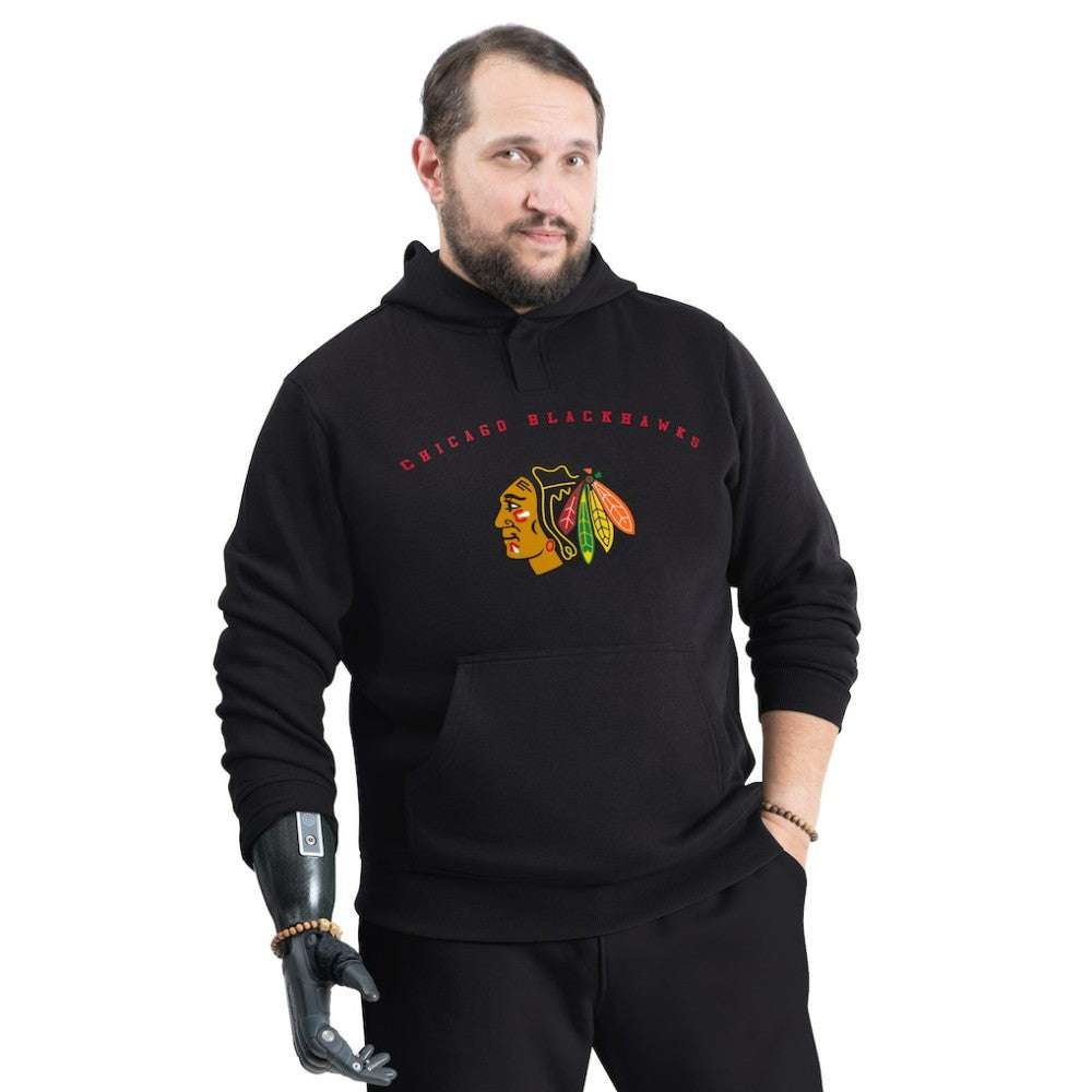 NHL Black Chicago Blackhawks G-III Sports by Carl Banks Adaptive Classic Team Arc Fleece Hoodie