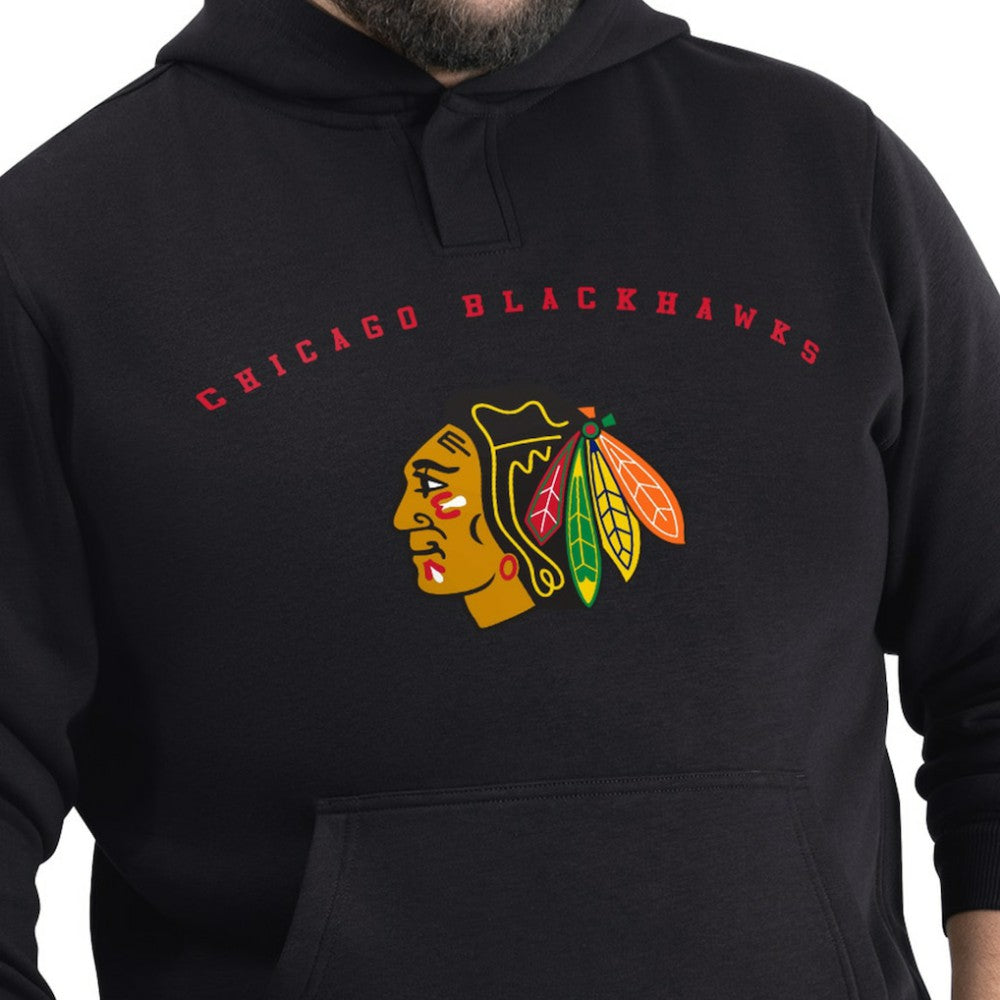 NHL Black Chicago Blackhawks G-III Sports by Carl Banks Adaptive Classic Team Arc Fleece Hoodie