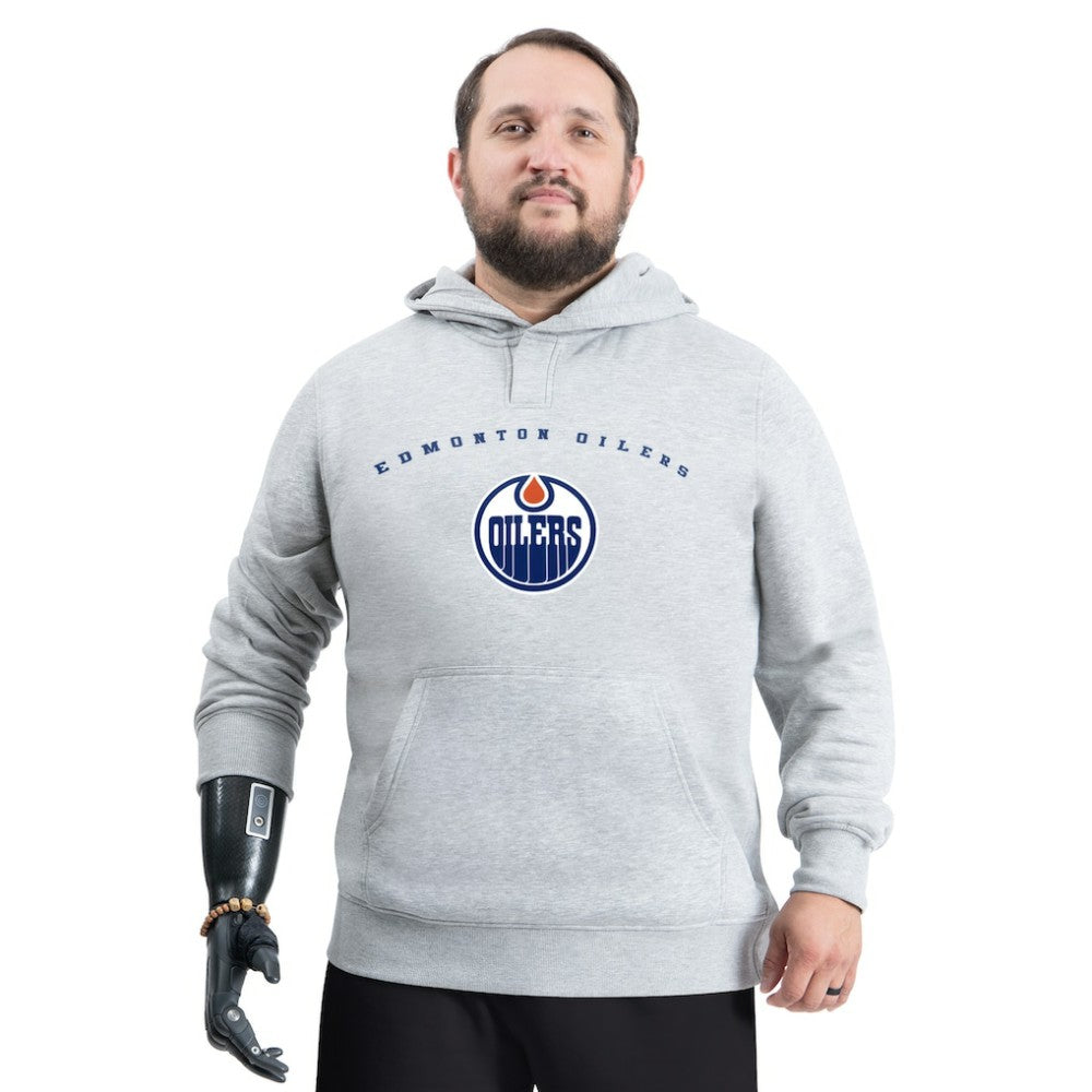 NHL Gray Edmonton Oilers G-III Sports by Carl Banks Adaptive Classic Team Arc Fleece Hoodie