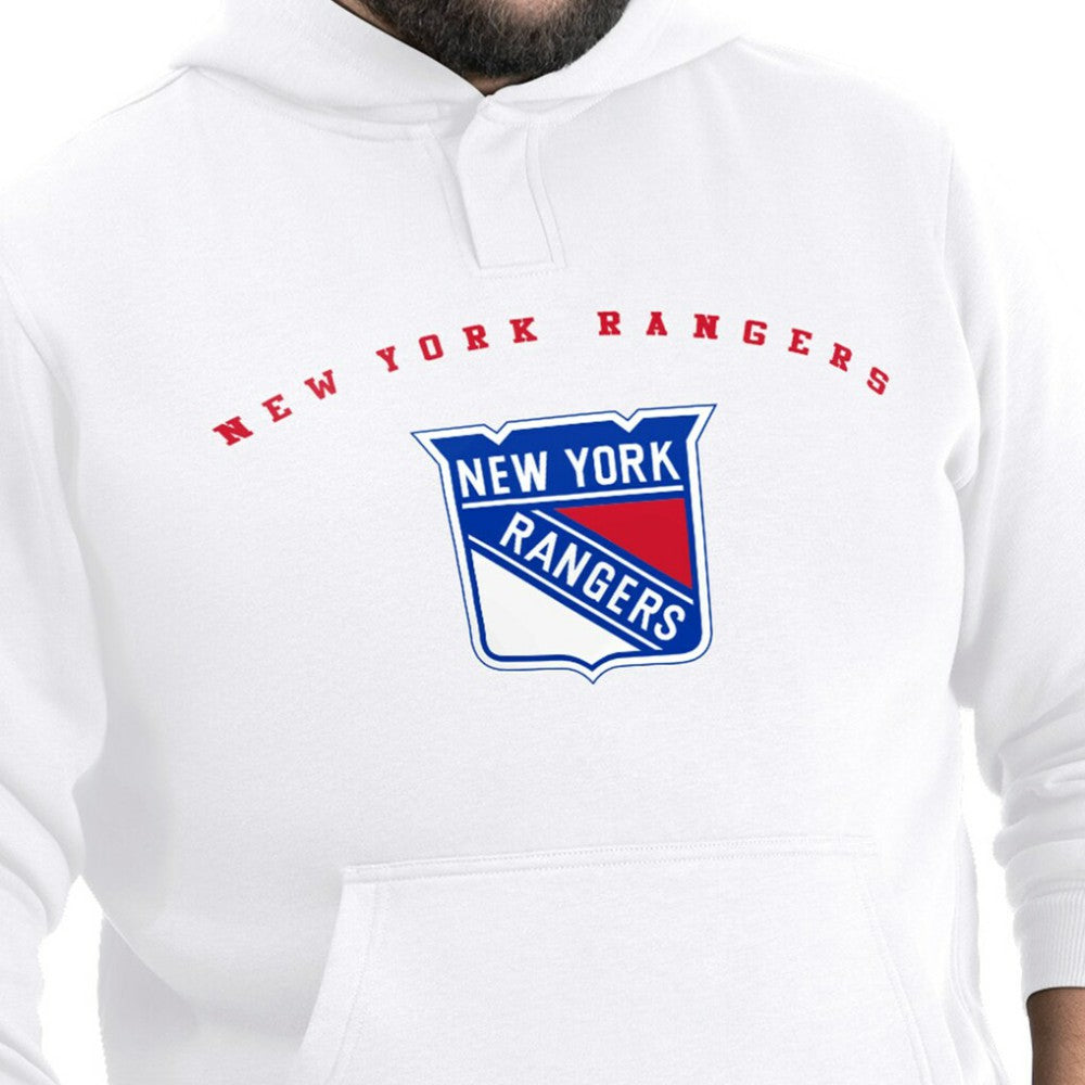 NHL White New York Rangers G-III Sports by Carl Banks Adaptive Classic Team Arc Fleece Hoodie