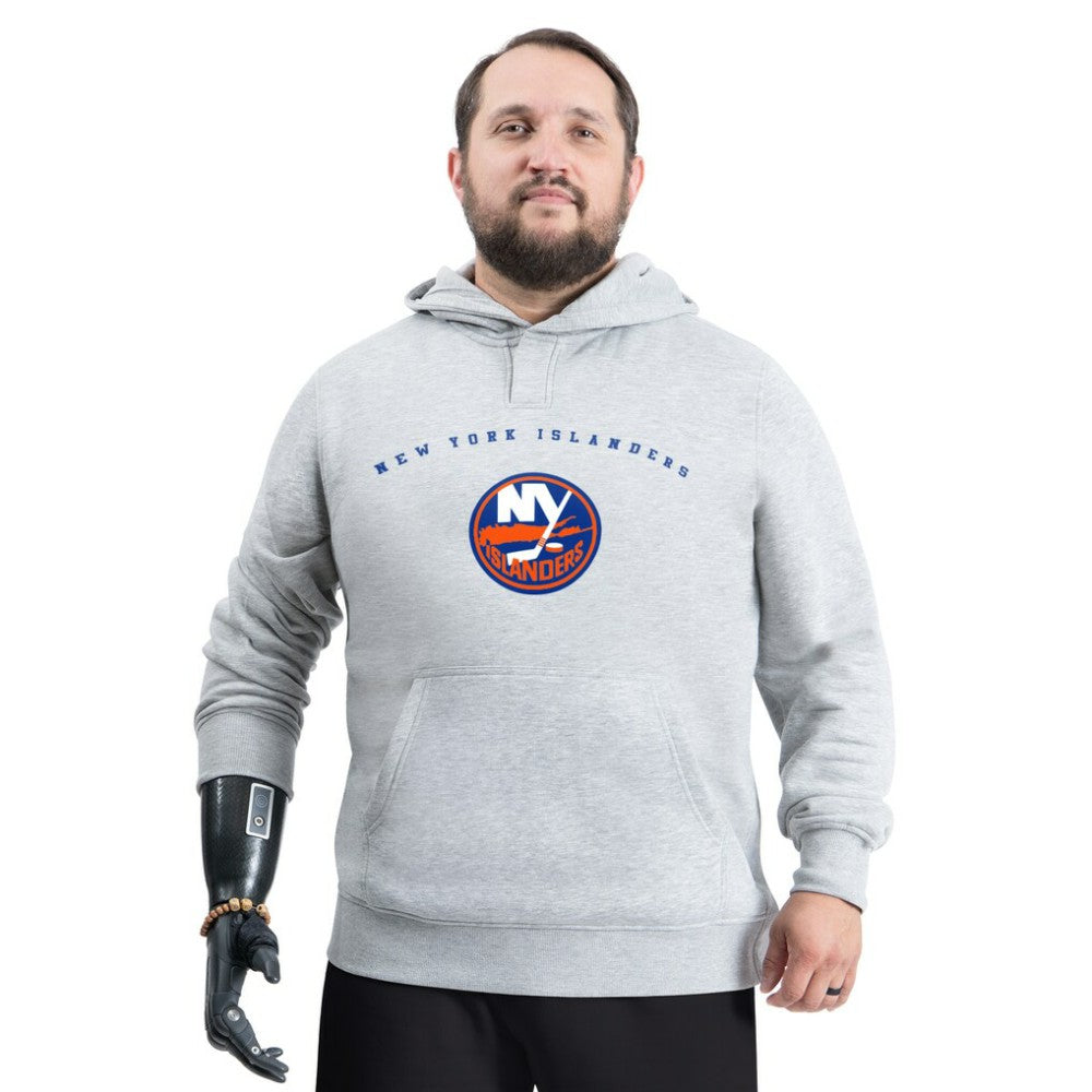 NHL Gray New York Islanders G-III Sports by Carl Banks Adaptive Classic Team Arc Fleece Hoodie