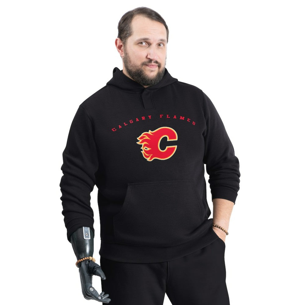 NHL Black Calgary Flames G-III Sports by Carl Banks Adaptive Classic Team Arc Fleece Hoodie