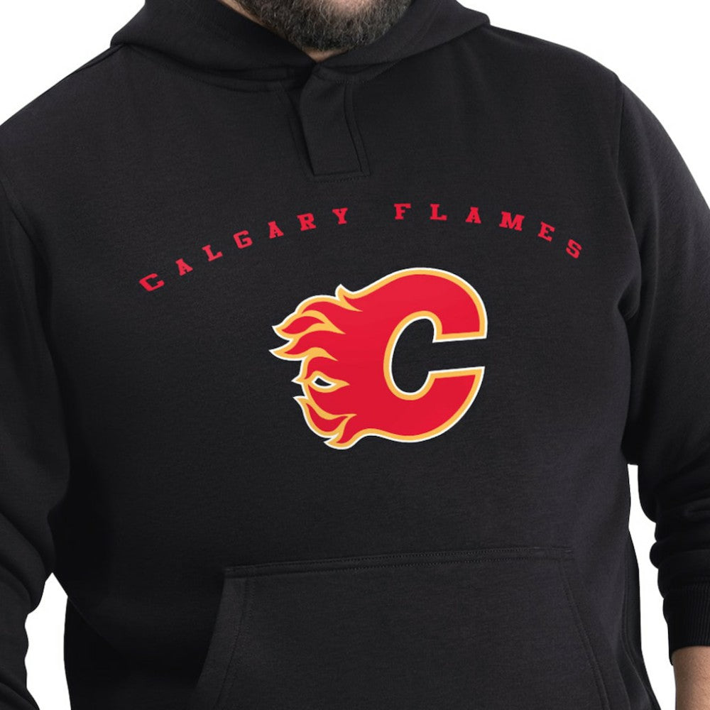 NHL Black Calgary Flames G-III Sports by Carl Banks Adaptive Classic Team Arc Fleece Hoodie