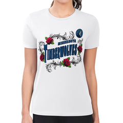 NBA Minnesota Timberwolves G-III 4Her by Carl Banks Women's Super-Slim Fit Lightweight Roses Crew Neck T-Shirt