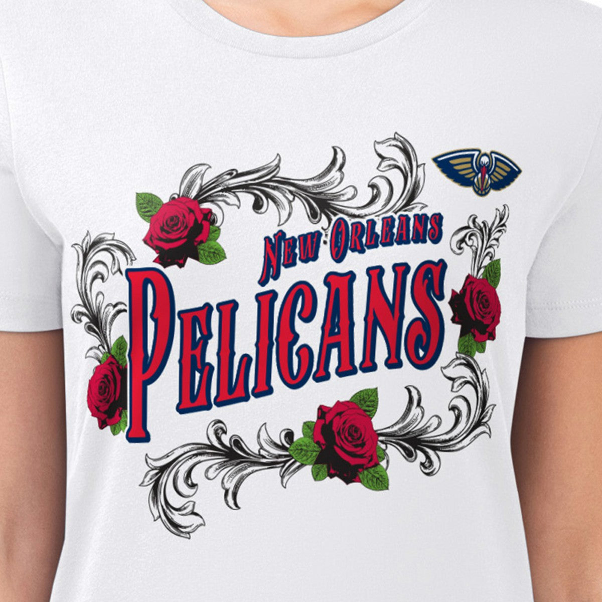 NBA New Orleans Pelicans G-III 4Her by Carl Banks Women's Super-Slim Fit Lightweight Roses Crew Neck T-Shirt
