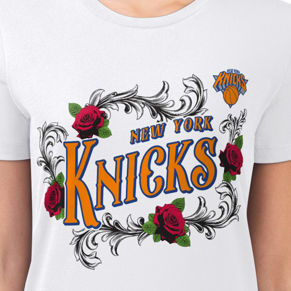 NBA New York Knicks G-III 4Her by Carl Banks Women's Super-Slim Fit Lightweight Roses Crew Neck T-Shirt