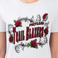 NBA Portland Trail Blazers G-III 4Her by Carl Banks Women's Super-Slim Fit Lightweight Roses Crew Neck T-Shirt