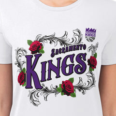 NBA Sacramento Kings G-III 4Her by Carl Banks Women's Super-Slim Fit Lightweight Roses Crew Neck T-Shirt