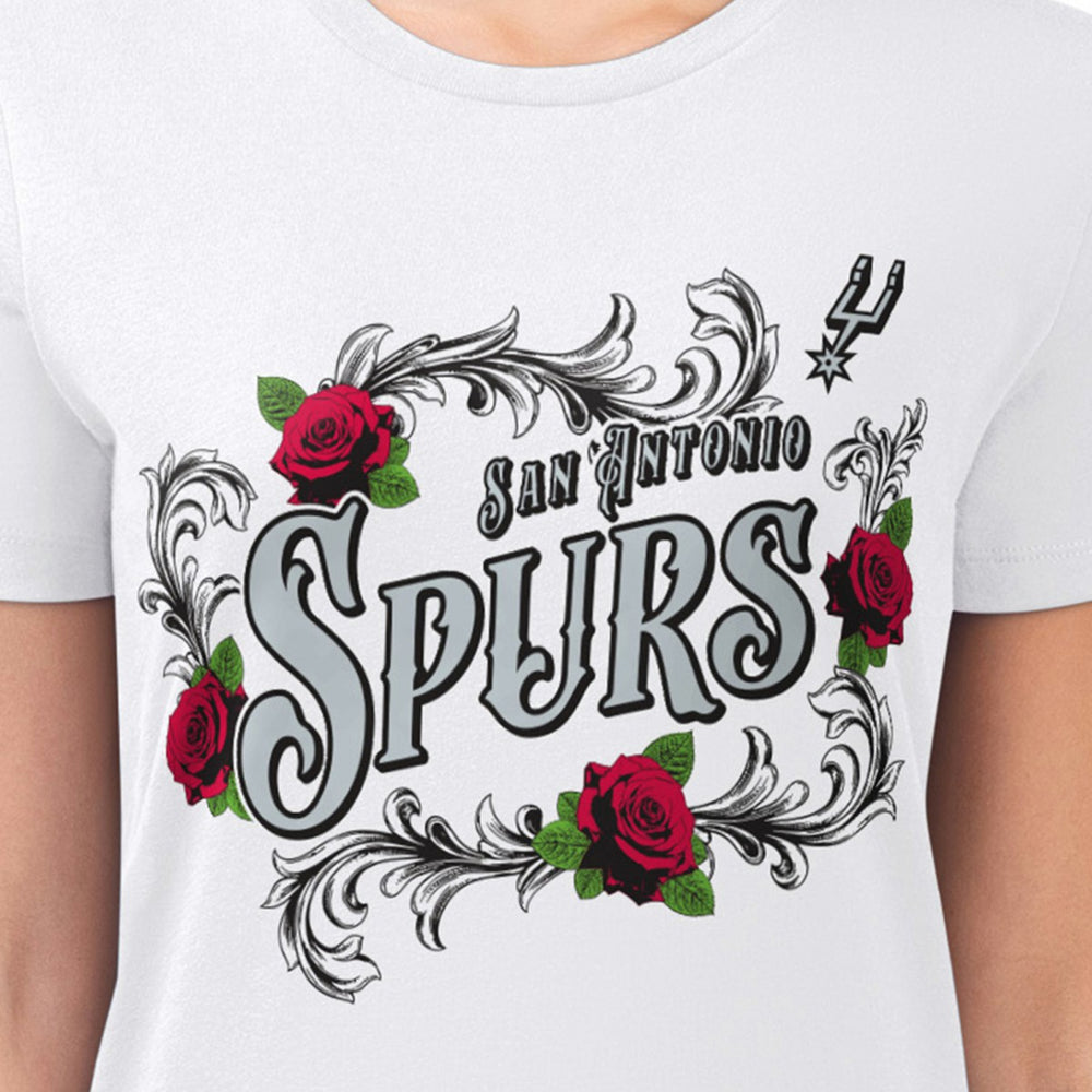 NBA San Antonio Spurs G-III 4Her by Carl Banks Women's Super-Slim Fit Lightweight Roses Crew Neck T-Shirt