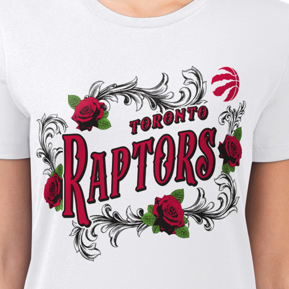 NBA Toronto Raptors G-III 4Her by Carl Banks Women's Super-Slim Fit Lightweight Roses Crew Neck T-Shirt