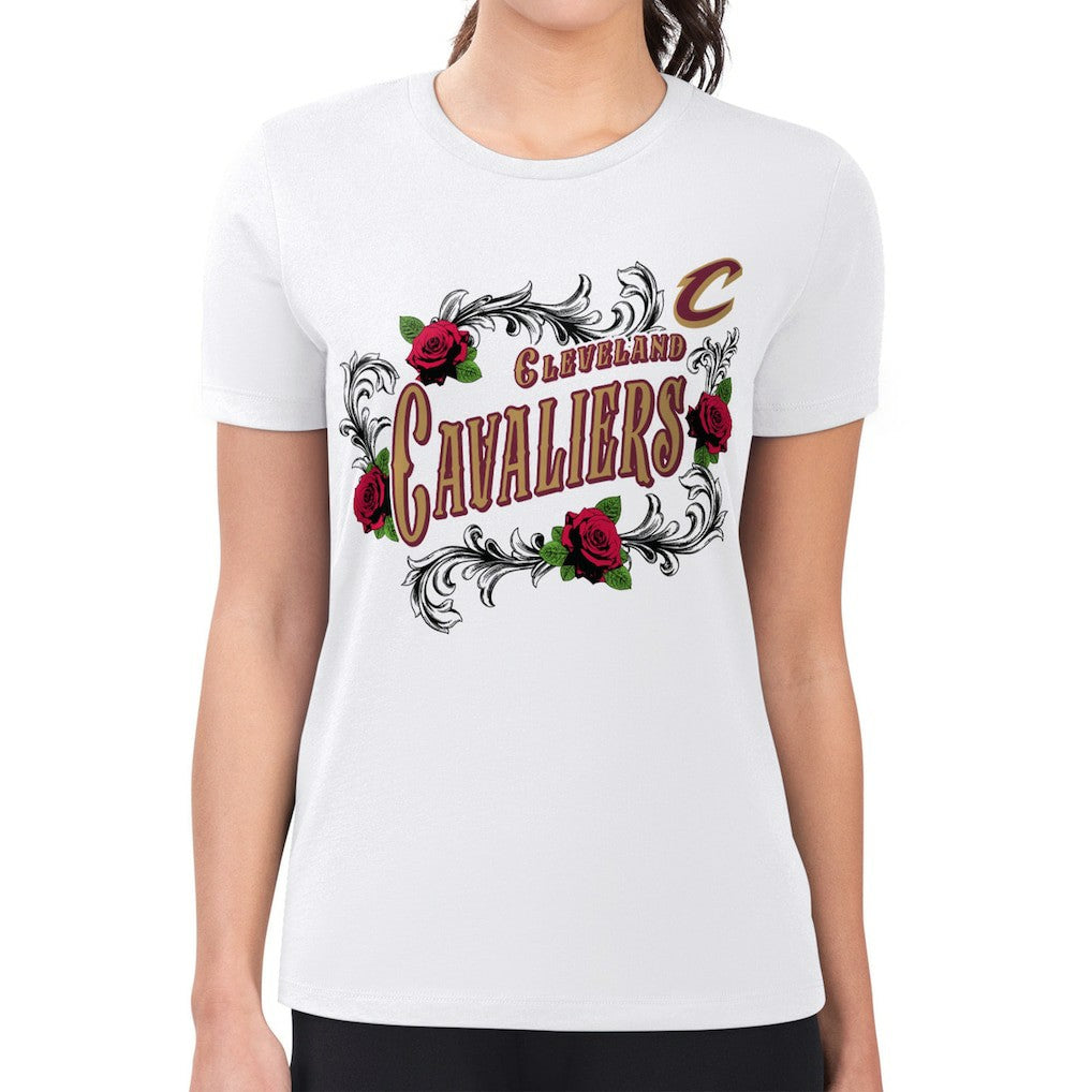 NBA Cleveland Cavaliers G-III 4Her by Carl Banks Women's Super-Slim Fit Lightweight Roses Crew Neck T-Shirt sale