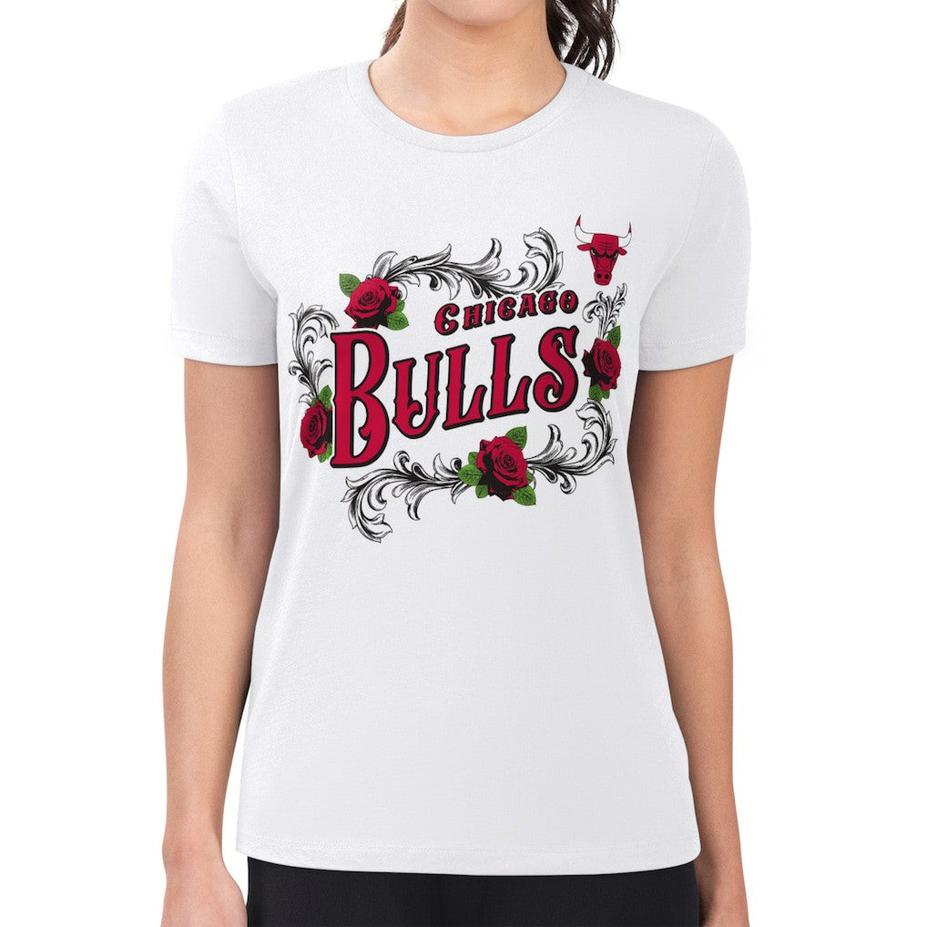 NBA Chicago Bulls G-III 4Her by Carl Banks Women's Super-Slim Fit Lightweight Roses Crew Neck T-Shirt sale