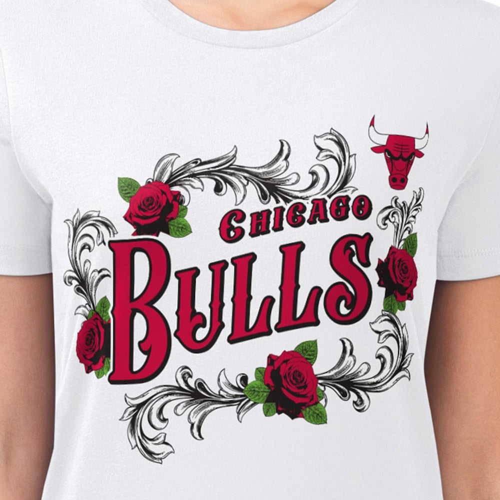 NBA Chicago Bulls G-III 4Her by Carl Banks Women's Super-Slim Fit Lightweight Roses Crew Neck T-Shirt sale