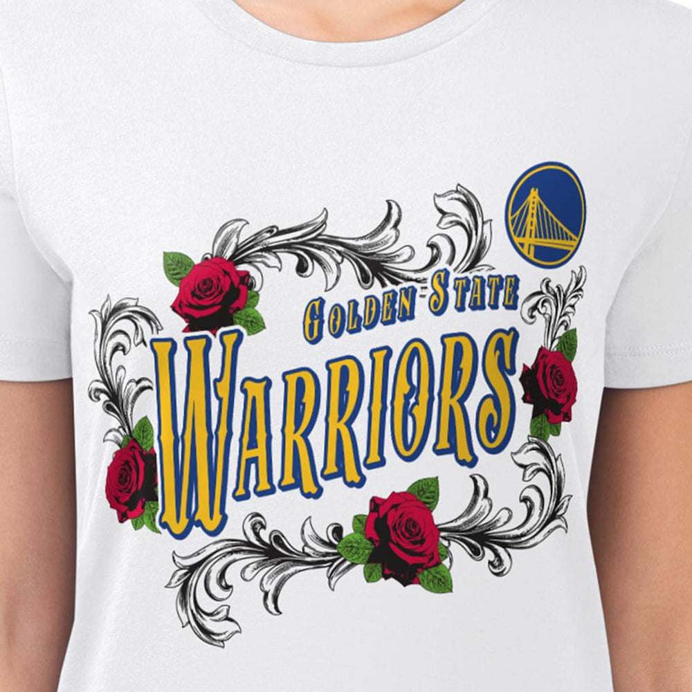 NBA Golden State Warriors G-III 4Her by Carl Banks Women's Super-Slim Fit Lightweight Roses Crew Neck T-Shirt sale