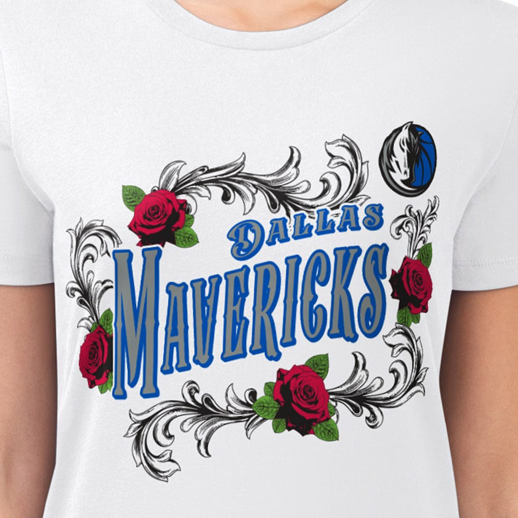 NBA Dallas Mavericks G-III 4Her by Carl Banks Women's Super-Slim Fit Lightweight Roses Crew Neck T-Shirt sale