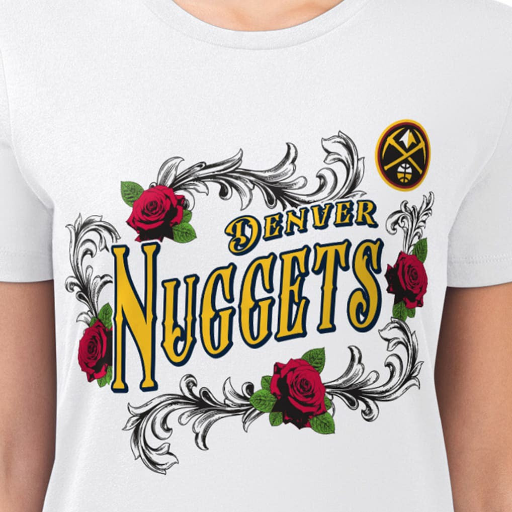 NBA Denver Nuggets G-III 4Her by Carl Banks Women's Super-Slim Fit Lightweight Roses Crew Neck T-Shirt sale