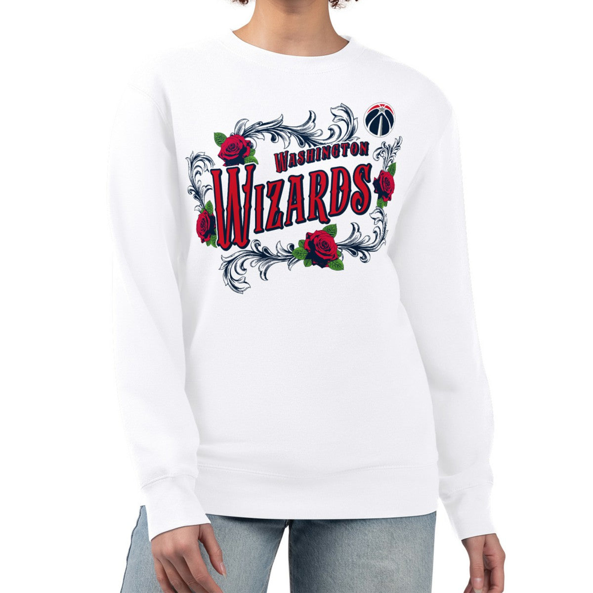 NBA Washington Wizards G-III 4Her by Carl Banks Women's Roses Fleece Tri-Blend Sweatshirt