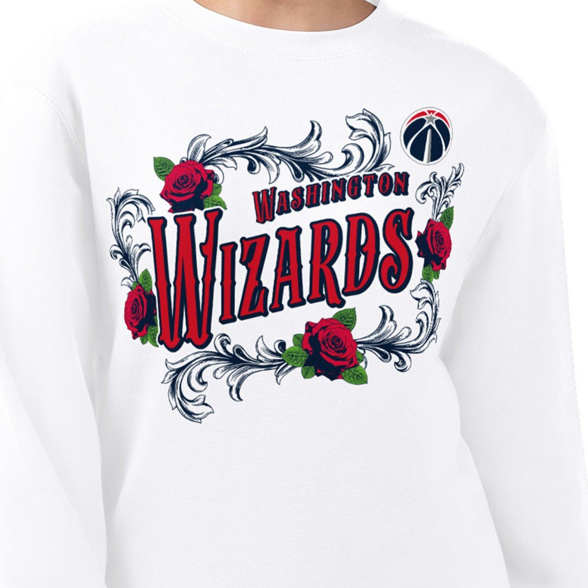 NBA Washington Wizards G-III 4Her by Carl Banks Women's Roses Fleece Tri-Blend Sweatshirt