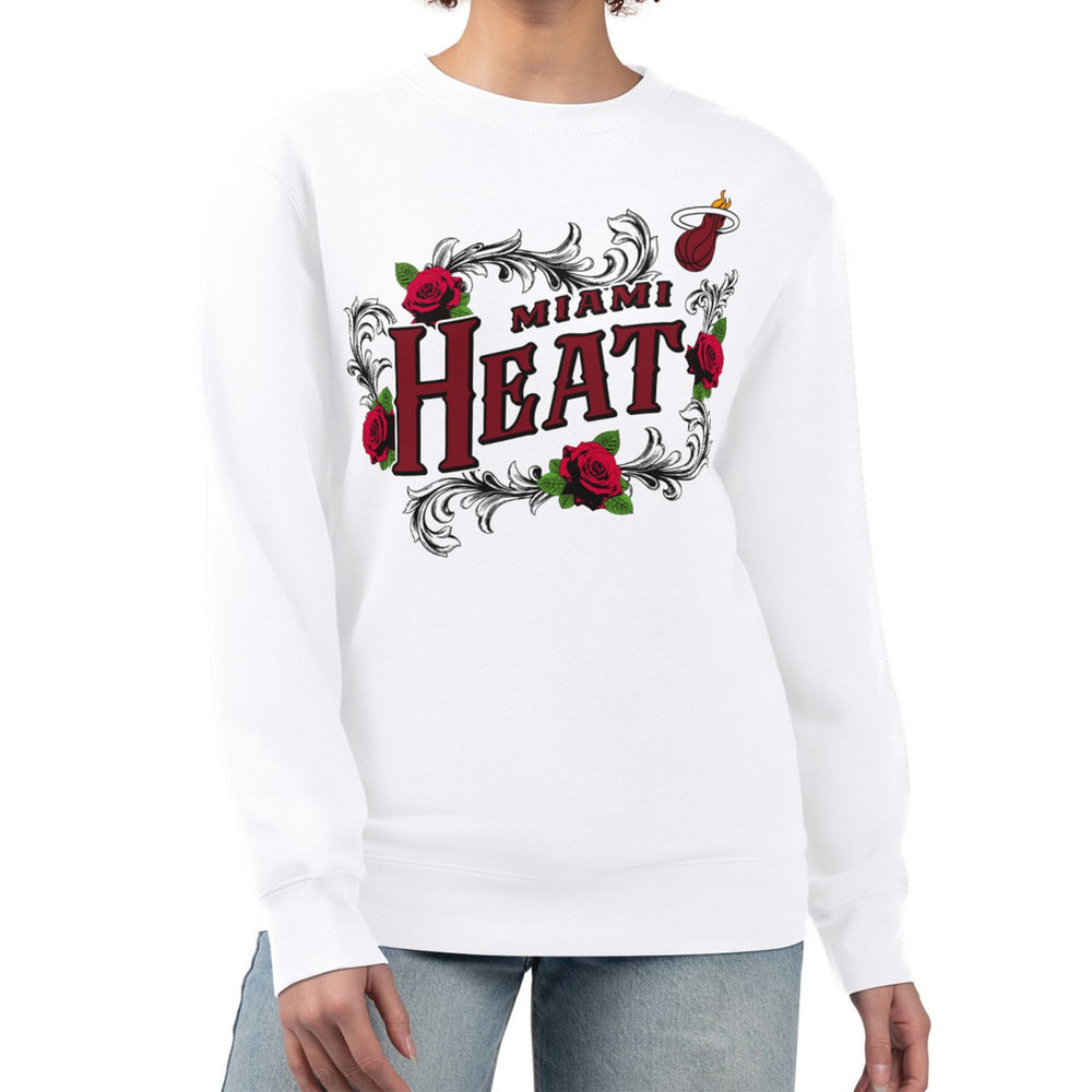 NBA Miami Heat G-III 4Her by Carl Banks Women's Roses Fleece Tri-Blend Sweatshirt