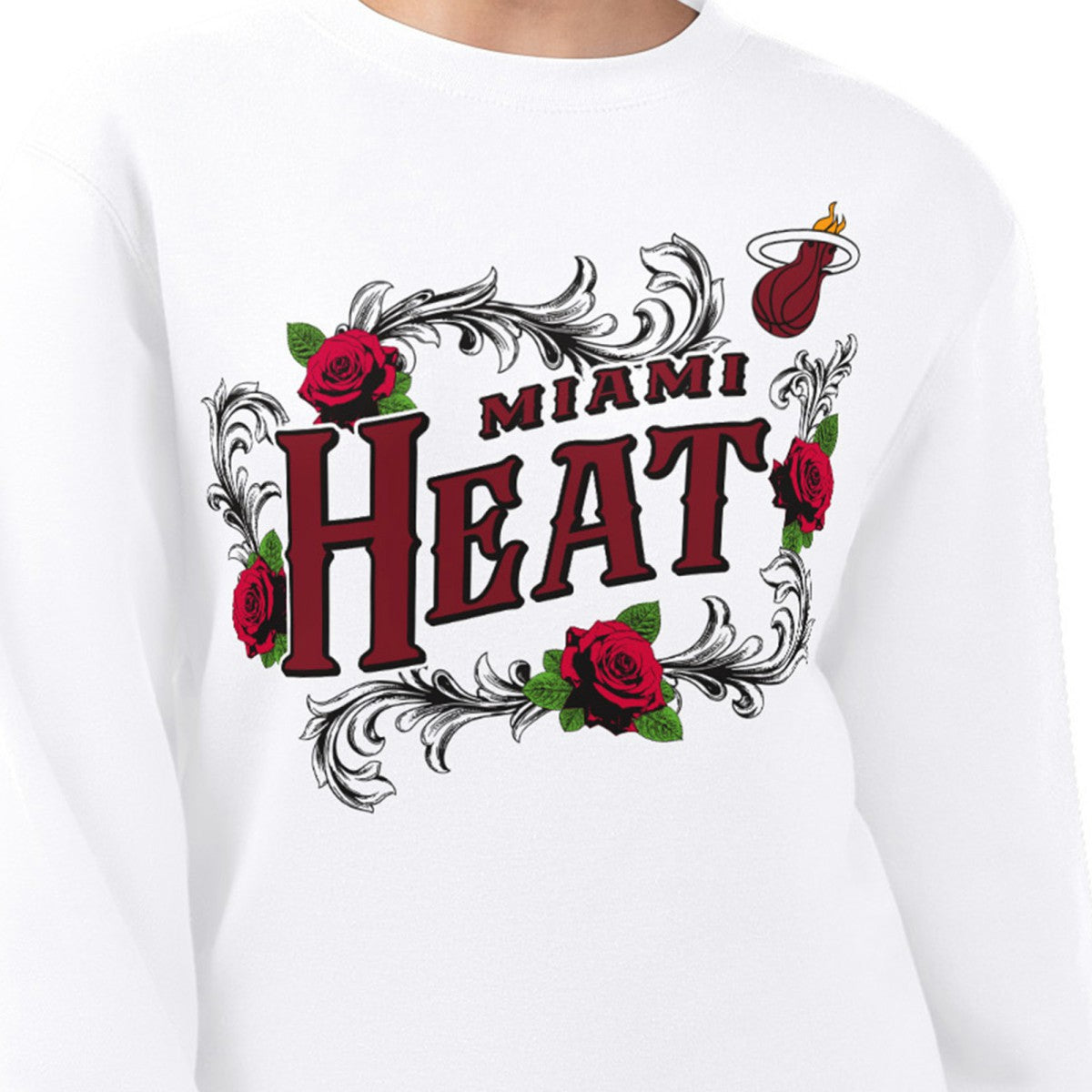 NBA Miami Heat G-III 4Her by Carl Banks Women's Roses Fleece Tri-Blend Sweatshirt