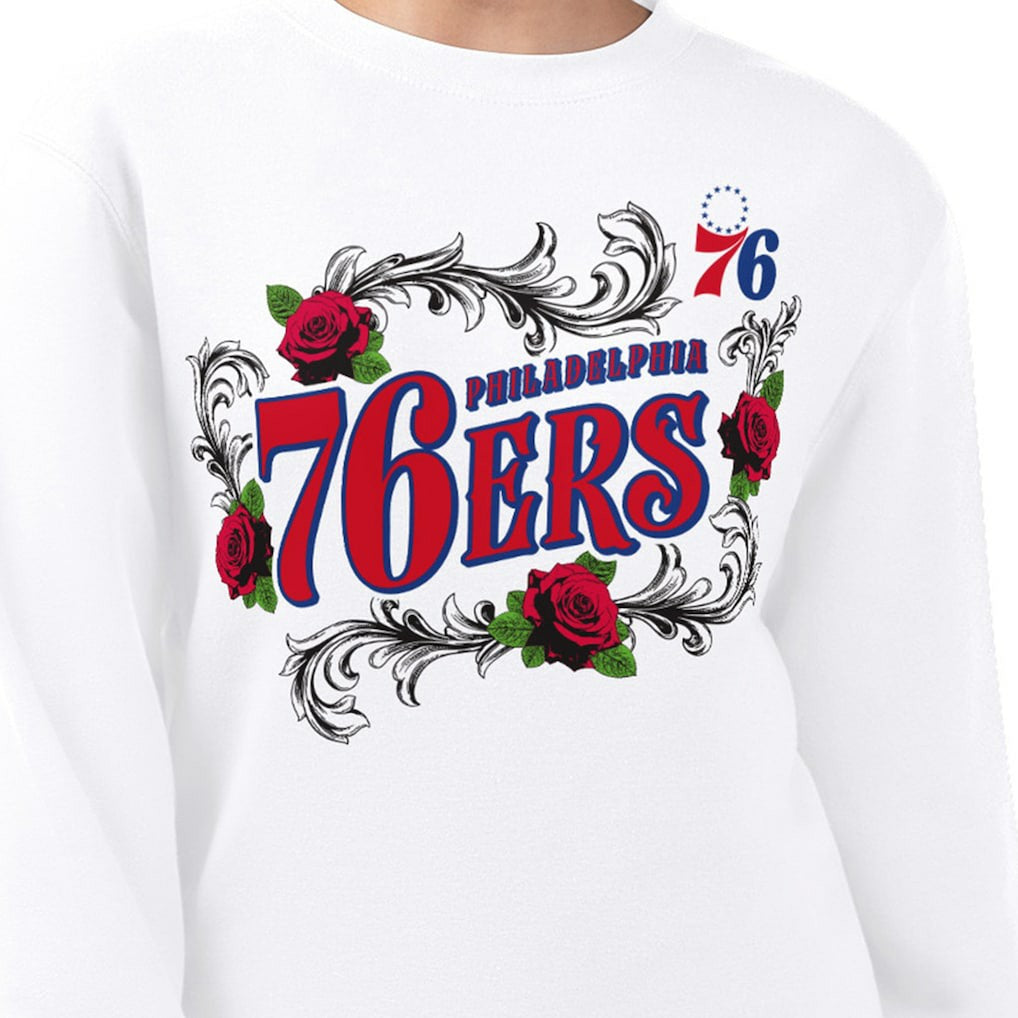 NBA Philadelphia 76ers G-III 4Her by Carl Banks Women's Roses Fleece Tri-Blend Sweatshirt
