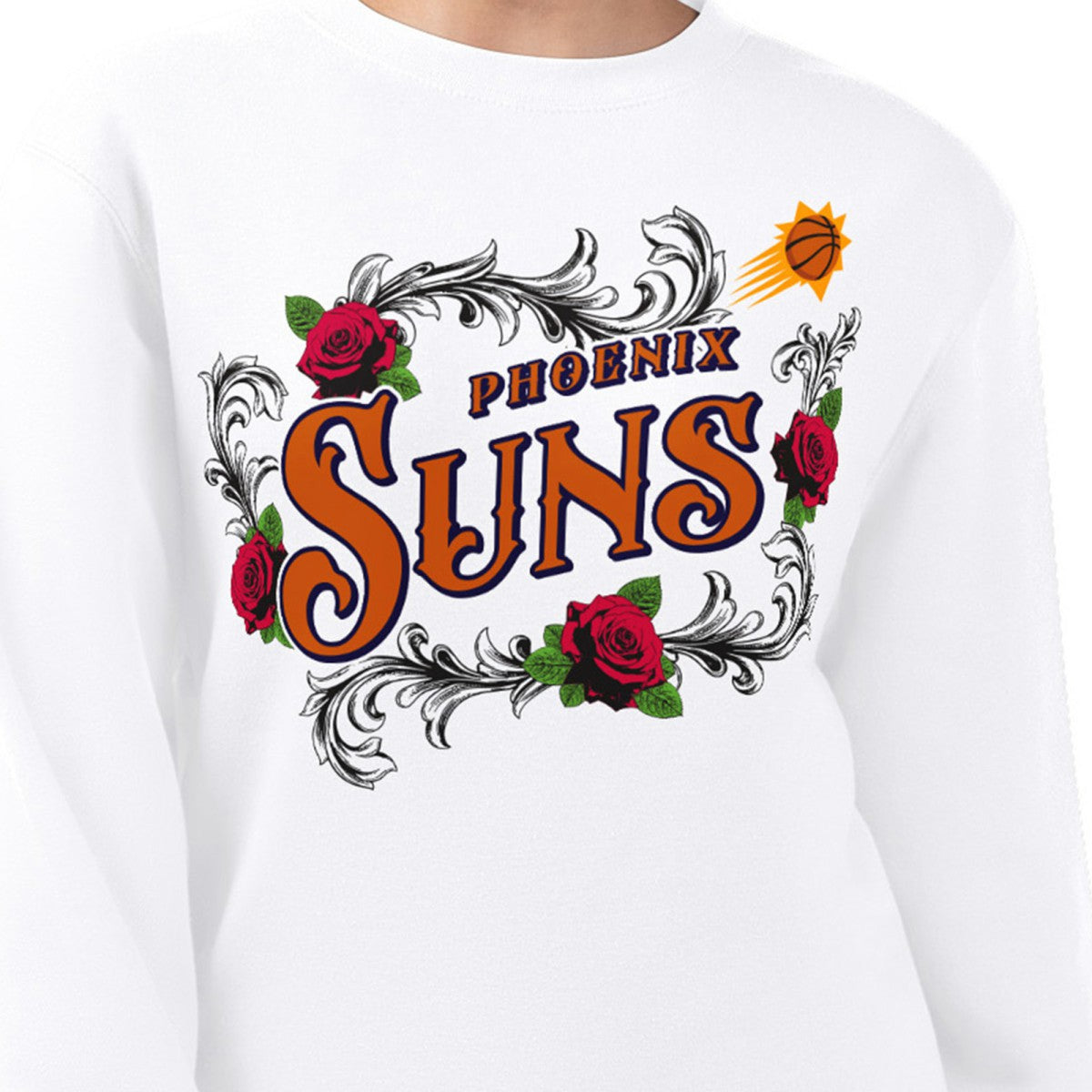 NBA Phoenix Suns G-III 4Her by Carl Banks Women's Roses Fleece Tri-Blend Sweatshirt