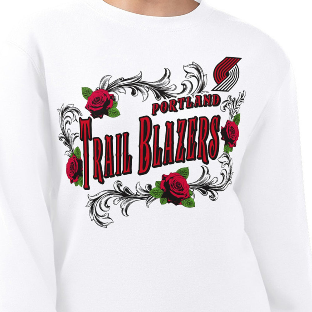 NBA Portland Trail Blazers G-III 4Her by Carl Banks Women's Roses Fleece Tri-Blend Sweatshirt