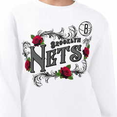 NBA Brooklyn Nets G-III 4Her by Carl Banks Women's Roses Fleece Tri-Blend Sweatshirt
