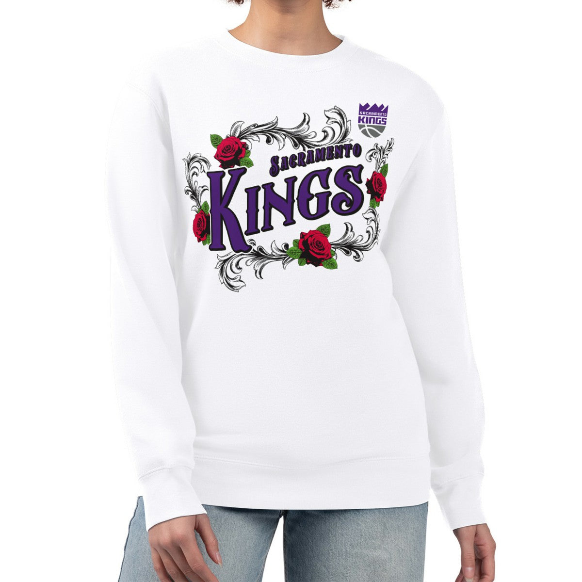NBA Sacramento Kings G-III 4Her by Carl Banks Women's Roses Fleece Tri-Blend Sweatshirt