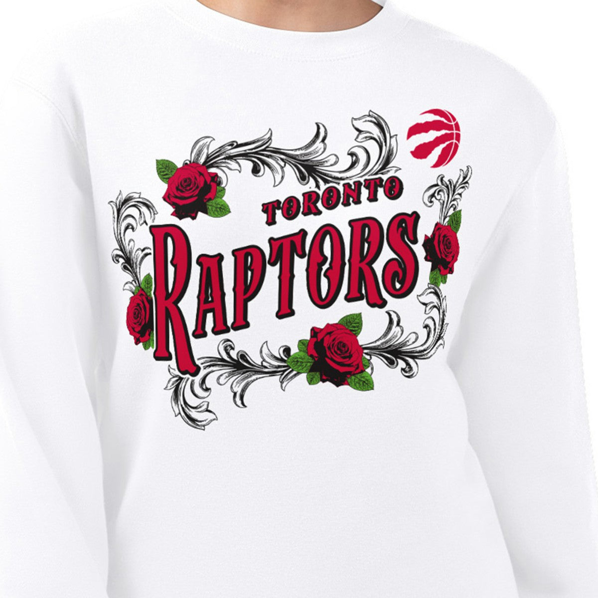 NBA Toronto Raptors G-III 4Her by Carl Banks Women's Roses Fleece Tri-Blend Sweatshirt