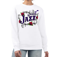 NBA Utah Jazz G-III 4Her by Carl Banks Women's Roses Fleece Tri-Blend Sweatshirt