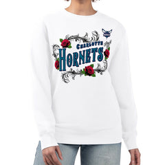 NBA Charlotte Hornets G-III 4Her by Carl Banks Women's Roses Fleece Tri-Blend Sweatshirt