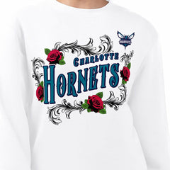 NBA Charlotte Hornets G-III 4Her by Carl Banks Women's Roses Fleece Tri-Blend Sweatshirt