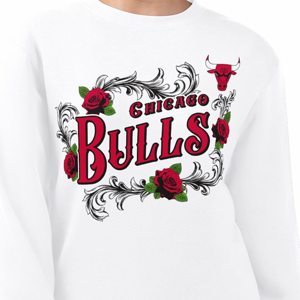 NBA Chicago Bulls G-III 4Her by Carl Banks Women's Roses Fleece Tri-Blend Sweatshirt sale